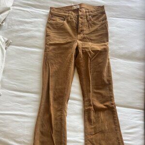 Madewell Cali Demi Boot Corduroy Yellow Pant